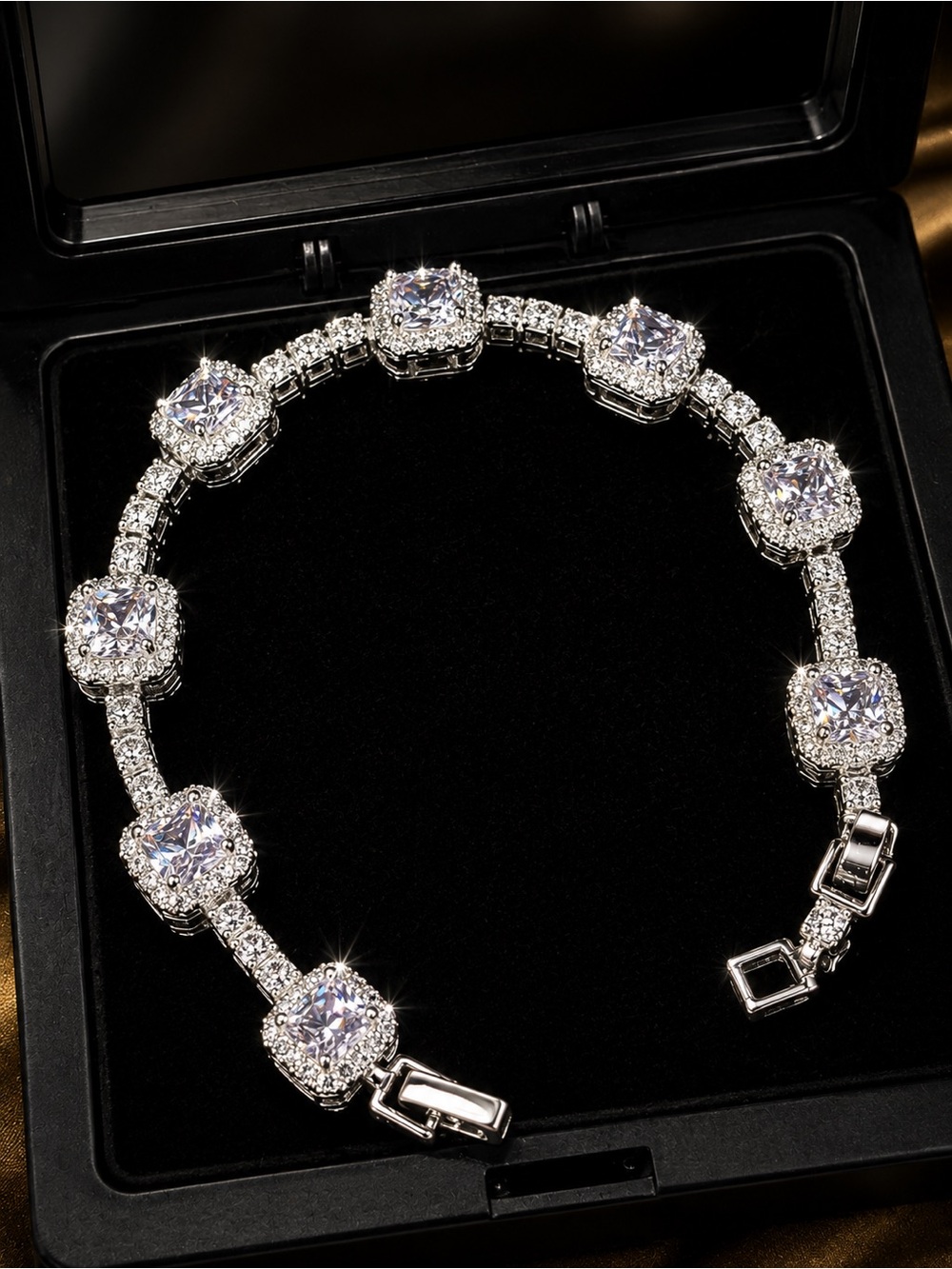 Brilliant Clear moissanite Tennis Bracelet